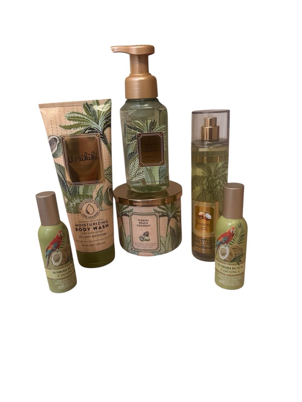 New BBW BATH & BODY WORKS Waikiki Beach Coconut 6 pc Bundle